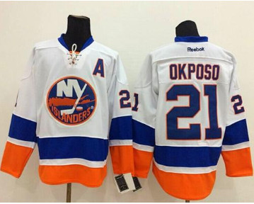 New York Islanders #21 Kyle Okposo White Stitched NHL Jersey