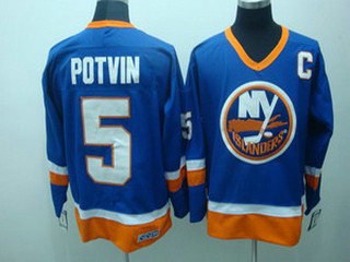 nhl jerseys new york islanders 5 denis potvin ccm vintage thr ( c)