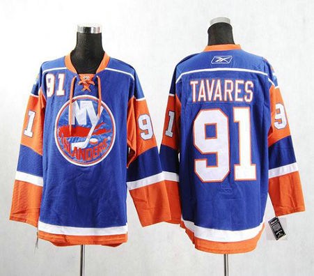 nhl new york islanders 91 tavres blue jerseys