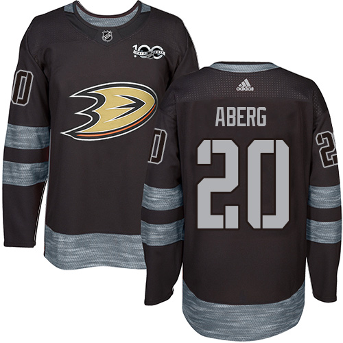 Ducks #20 Pontus Aberg Black 1917-2017 100th Anniversary Stitched Hockey Jersey