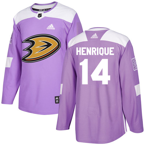 Ducks #14 Adam Henrique Purple Authentic Fights Cancer Stitched Hockey Jersey