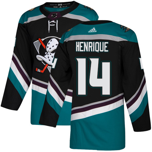 Ducks #14 Adam Henrique Black Teal Alternate Authentic Stitched Hockey Jersey