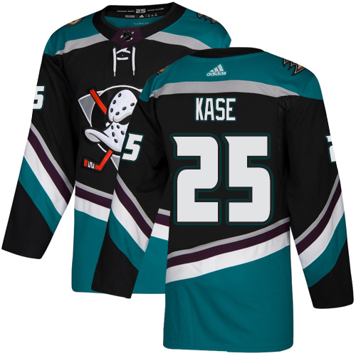 Ducks #25 Ondrej Kase Black Teal Alternate Authentic Stitched Hockey Jersey