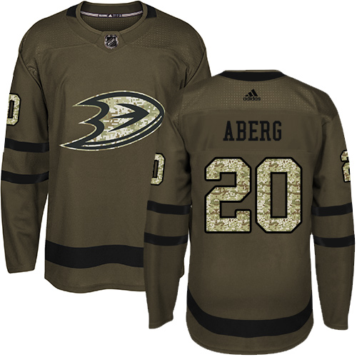 Ducks #20 Pontus Aberg Green Salute to Service Stitched Hockey Jersey