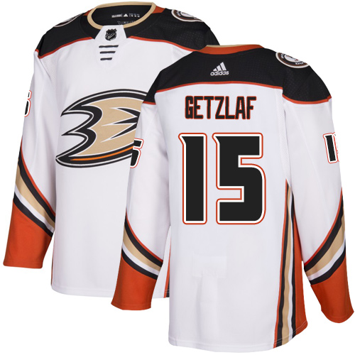 Ducks #15 Ryan Getzlaf White Road Authentic Stitched Hockey Jersey