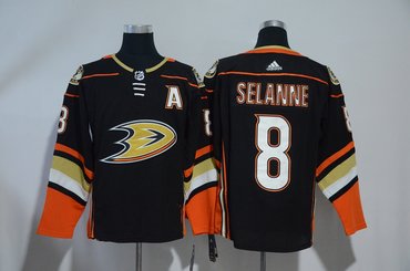 Ducks 8 Teemu Selanne Black Adidas Jersey