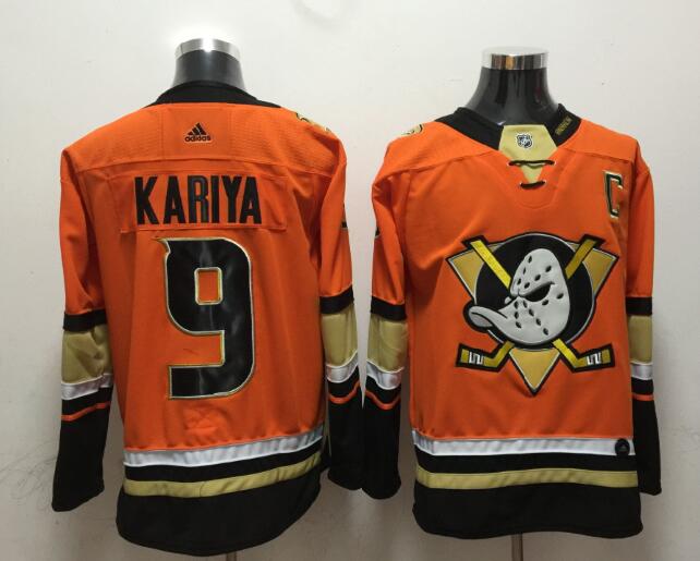 Ducks 9 Paul Kariya Orange Adidas Jersey