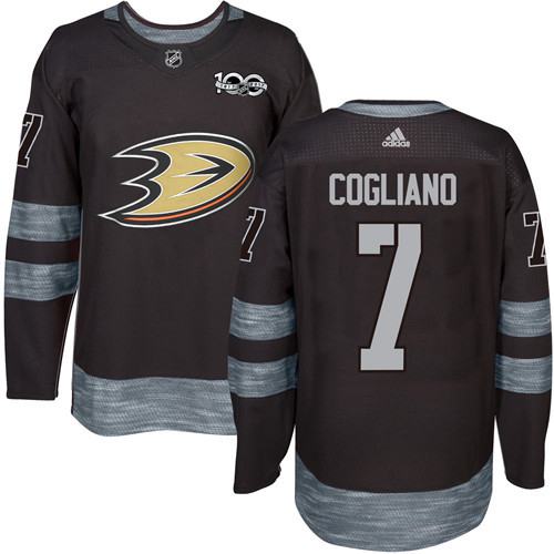 didas Ducks #7 Andrew Cogliano Black 1917-2017 100th Anniversary Stitched NHL Jersey