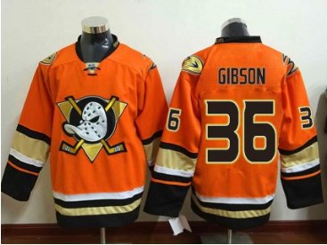 Anaheim Ducks #36 JOHN GIBSON Orange Alternate Stitched NHL Jersey