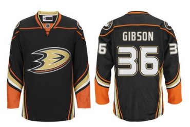 Anaheim Ducks #36 JOHN GIBSON Black Home Stitched NHL Jersey