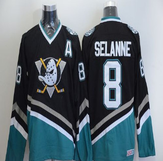 Anaheim Ducks #8 Teemu Selanne Black CCM Throwback Stitched NHL Jersey