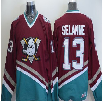 Anaheim Ducks #13 Teemu Selanne Red CCM Throwback Stitched NHL Jersey