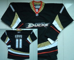 NHL Anaheim Ducks #11 KOIVU Black Jersey