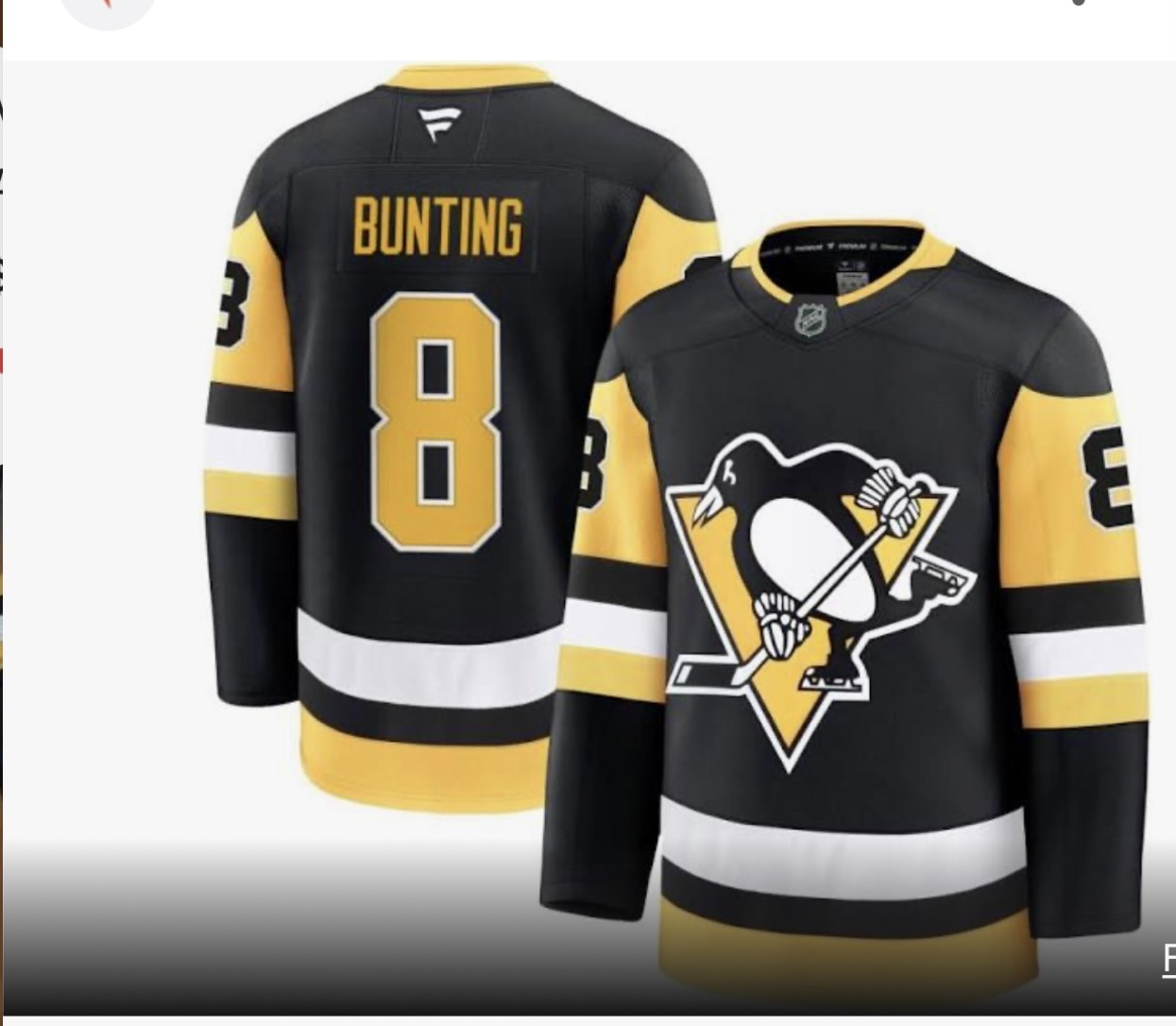 Men's Pittsburgh Penguins #8 Bunting Black 2024-25 Alternate Stitched Hockey Jersey