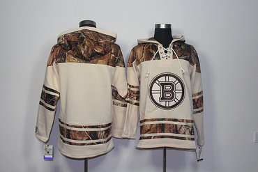 Men's Boston Bruins Blank Old Time Hockey Natural Realtree Camo Xtra Lacer Hoodie