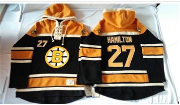 Boston Bruins #27 Dougie Hamilton Black Sawyer Hooded Sweatshirt Stitched NHL jersey