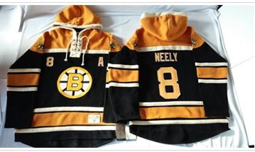 Boston Bruins #8 Cam Neely Black Sawyer Hooded Sweatshirt Stitched NHL Jersey