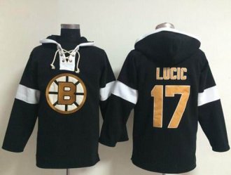 Boston Bruins #17 Milan Lucic Black NHL Pullover Hoodie