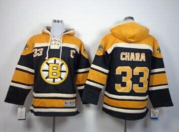 Youth NHL Boston Bruins #33 Zdeno Chara Black Sawyer Hooded Sweatshirt Jersey