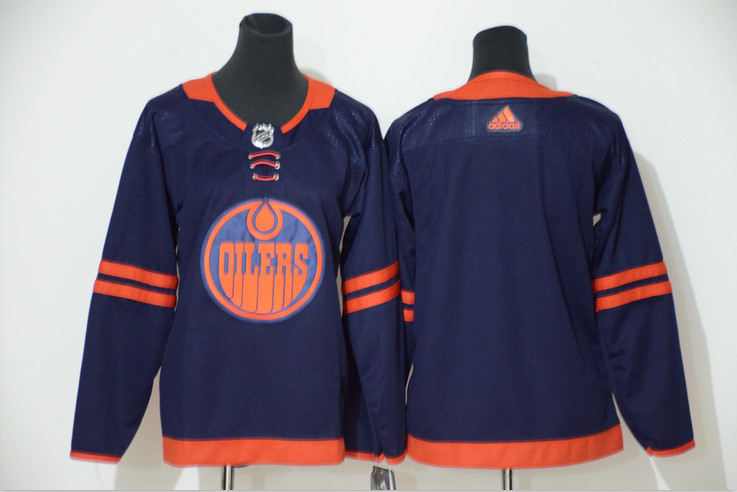 Oilers Blank Navy Women 50th Anniversary Adidas Jersey