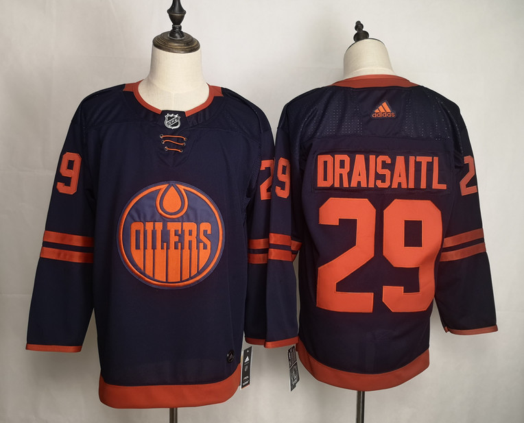 Oilers 29 Leon Draisaitl Navy 50th Anniversary Adidas Jersey