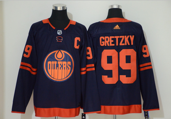 Oilers 99 Wayne Gretzky Navy 50th Anniversary Adidas Jersey