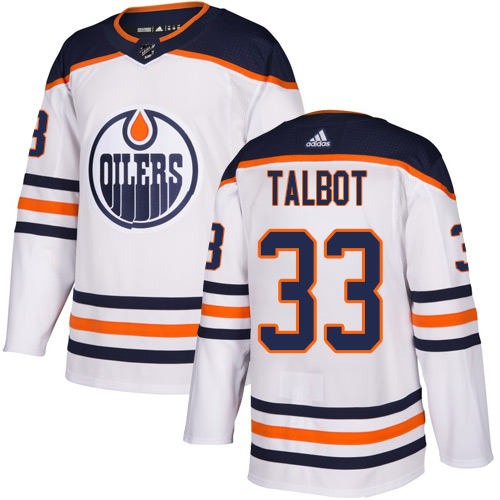 Oilers #33 Cam Talbot White Road Authentic Stitched Hockey Jersey