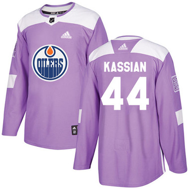 Adidas Oilers #44 Zack Kassian Purple Authentic Fights Cancer Stitched NHL Jersey