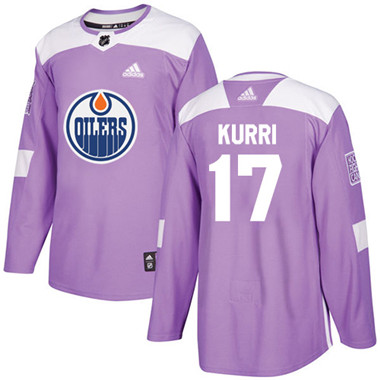 Adidas Oilers #17 Jari Kurri Purple Authentic Fights Cancer Stitched NHL Jersey