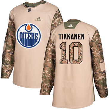 Adidas Oilers #10 Esa Tikkanen Camo Authentic 2017 Veterans Day Stitched NHL Jersey