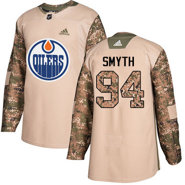 Adidas Oilers #94 Ryan Smyth Camo Authentic 2017 Veterans Day Stitched NHL Jersey