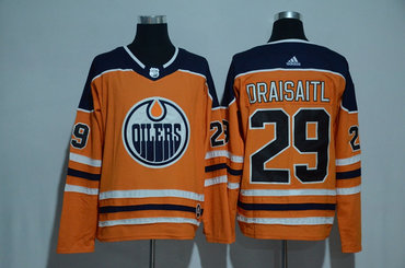 Oilers 29 Leon Draisaitl Orange Adidas Jersey