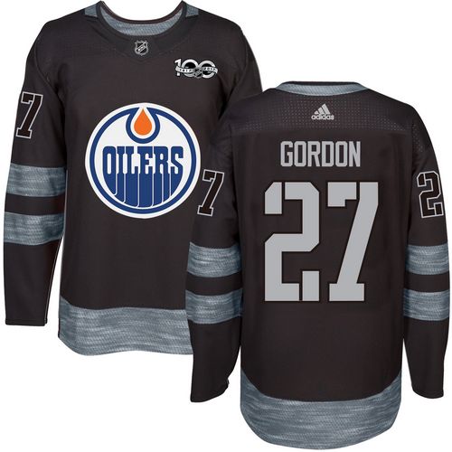 Adidas Oilers #27 Boyd Gordon Black 1917-2017 100th Anniversary Stitched NHL Jersey