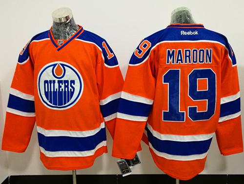 Oilers #19 Patrick Maroon Orange Alternate Stitched NHL Jersey