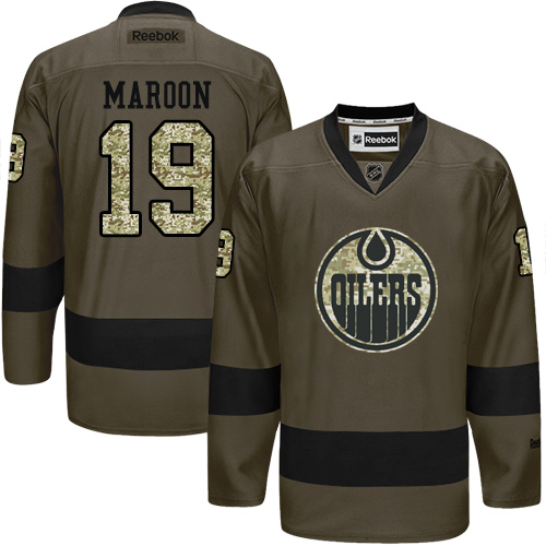 Oilers #19 Patrick Maroon Green Salute to Service Stitched NHL Jersey