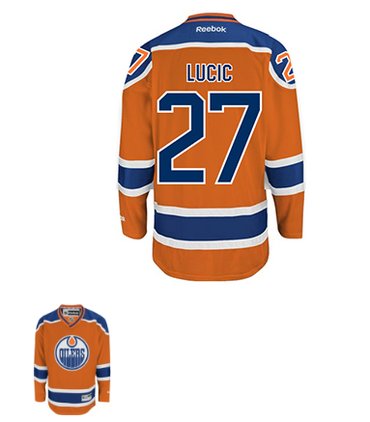 2016 Edmonton Oilers #27 Milan LUCIC Third Orange Men's NHL Jersey