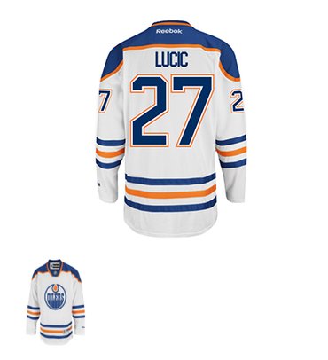 2016 Edmonton Oilers #27 Milan LUCIC Away White Men's NHL Jersey