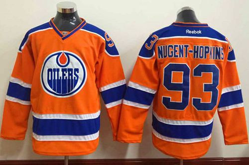 Edmonton Oilers #93 Nugent-Hopkins Orange Stitched NHL Jersey