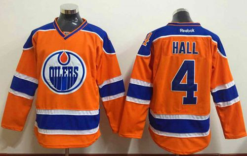 Edmonton Oilers #4 Taylor Hall Orange Stitched NHL Jersey