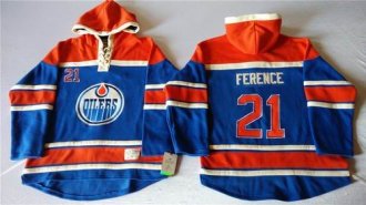 Edmonton Oilers #21 Andrew Ference Light Blue Sawyer Hooded Sweatshirt Stitched NHL Jersey