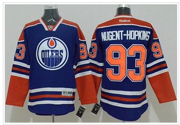 Edmonton Oilers #93 Nugent-Hopkins Ligtht Blue Stitched NHL Jersey