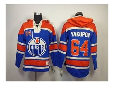 nhl jerseys edmonton oilers #64 yakupov blue(pullover hooded sweatshirt)