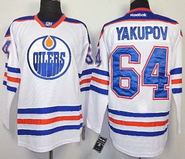 Edmonton Oilers #64 Neil Yakupov White NHL Jerseys