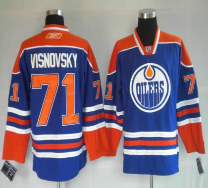 edmonton oilers 71# visnovsky blue jerseys