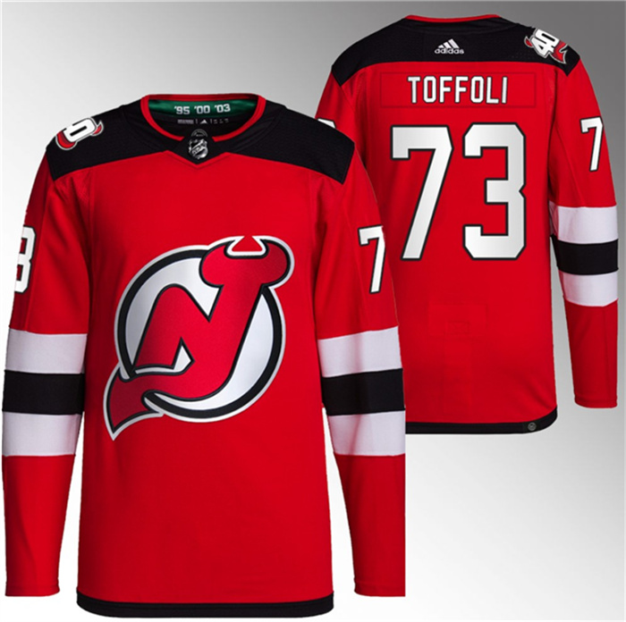 Men's New Jersey Devils #73 Tyler Toffoli Red Stitched Jersey