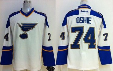 St. Louis Blues #74 T.J Oshie White Stitched NHL Jersey