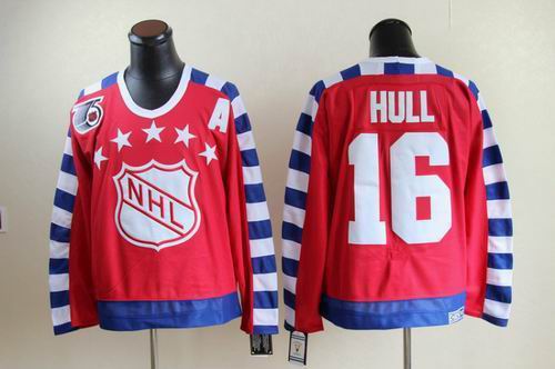 ST LOUIS BLUES 16 Brett Hull all star 75th Anniversary RED CCM Jersey