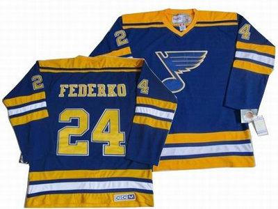 St Louis Blues 24 Bernie Federko Blue CCM Jerseys