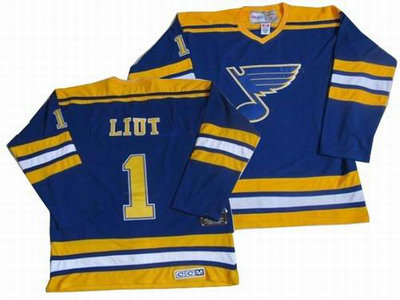 St Louis Blues 1 Mike Liut Blue CCM Jerseys