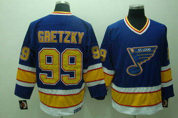 ST LOUIS BLUES 99 Gretzky Blue Jerseys CCM